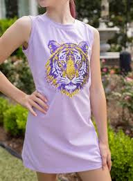 Sequins Tiger Face Tank Dress
