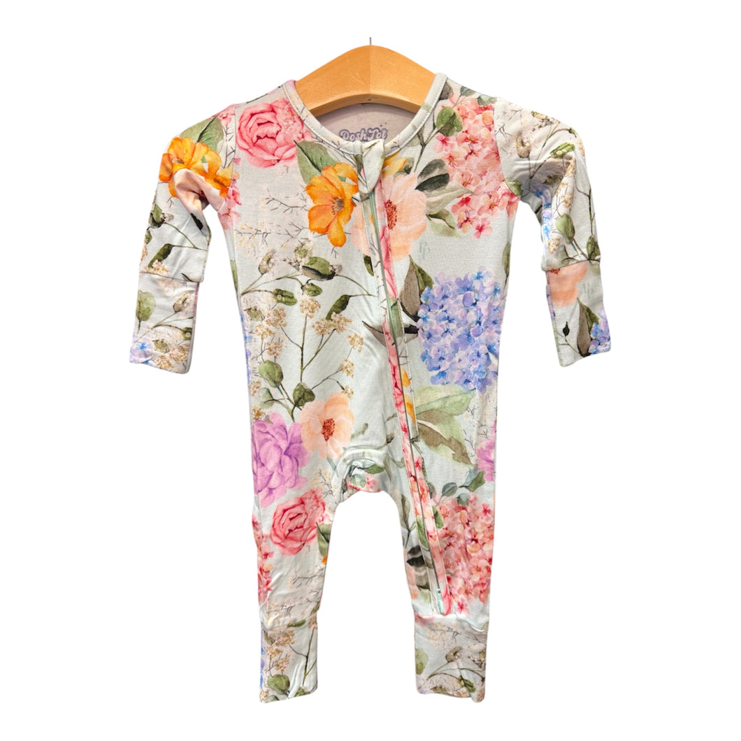 Green Hydrangea Bamboo Convertible Footie