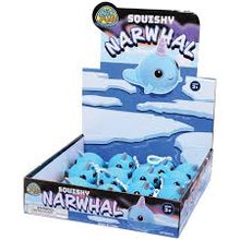 Squishy Narwhal with Glitter Eyes