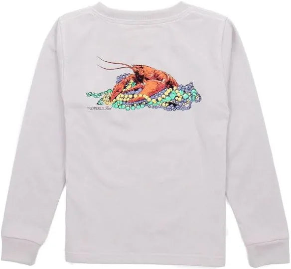 Boys Mardi Crawfish LS Ice Grey