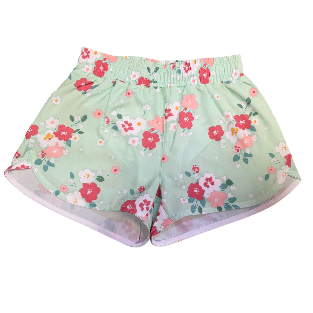 Mint Floral Shorts