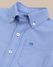 Mini Gingham Cobalt Blue Button Down
