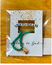 Word Beaded Tag Bracelets