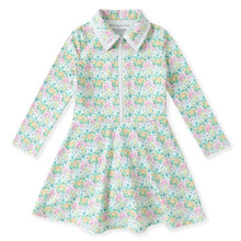 Green Floral Bloom Long Sleeve Tennis Dress