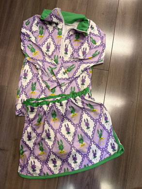 Crawfish Mardi Gras Yoga Skirt Set