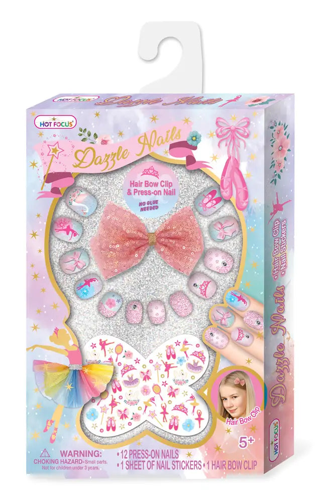 Dazzle Nails & Hair Bow