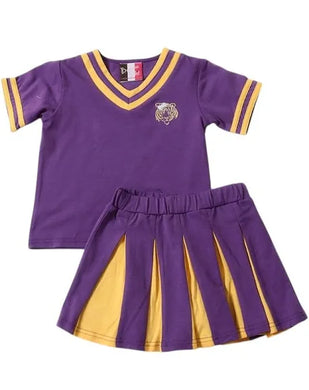 Purple Tiger Pleated Skort Set