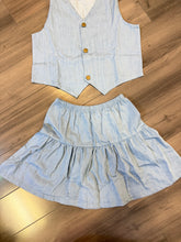 Chambray Vest & Skirt Set