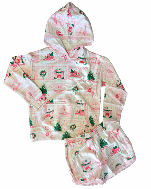 Christmas Tiles Pattern Hoodie/Shorts Set