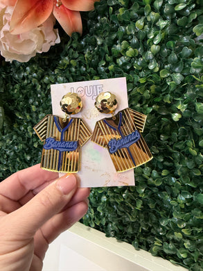 Bananas BaseBall Jersey Earrings