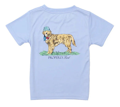Boys Performance Tee SS American Pup Light Blue