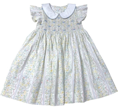 Spring Bouquet Smocked Geo Dress