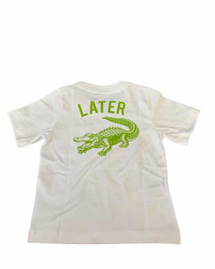 Solid White Alligator Graphic Pocket Tee