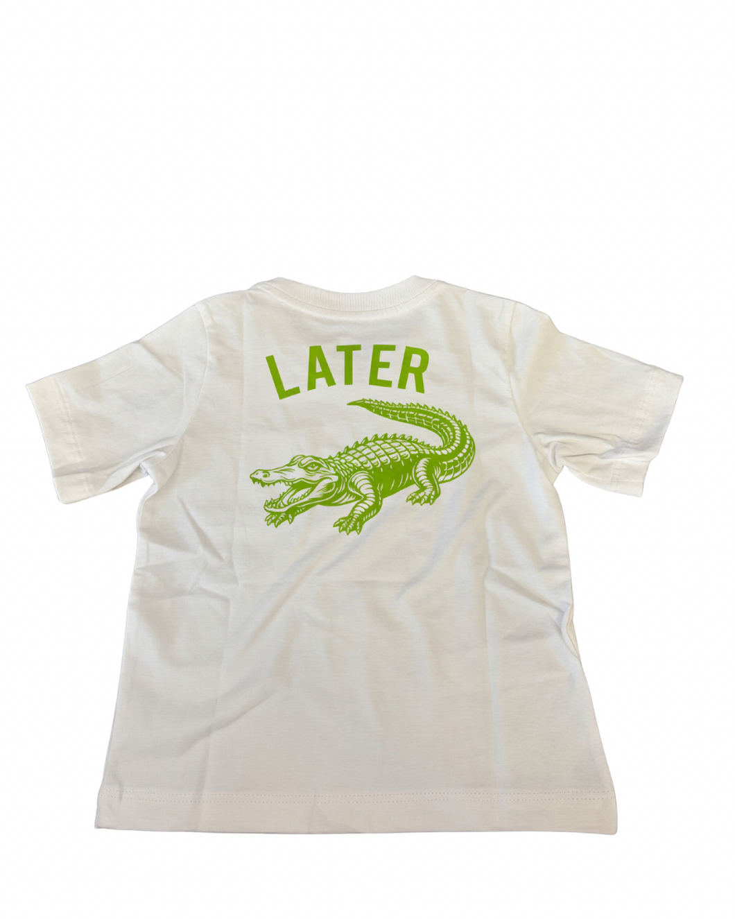 Solid White Alligator Graphic Pocket Tee