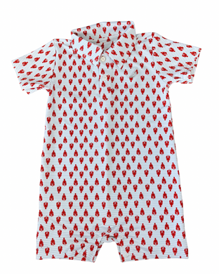Performance Lobster Print Polo Romper