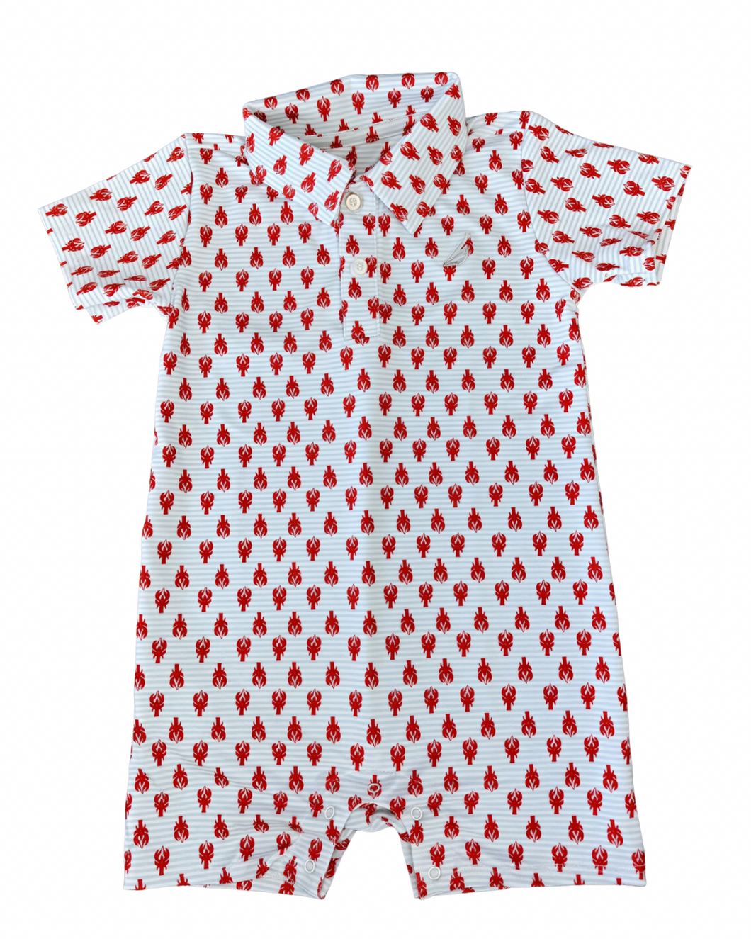 Performance Lobster Print Polo Romper