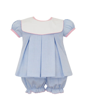 Light Blue Gingham Bloomer Set