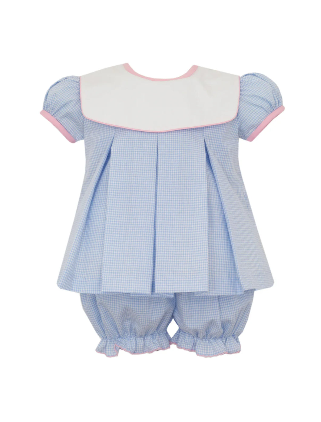 Light Blue Gingham Bloomer Set