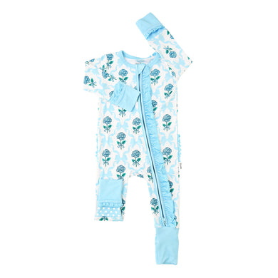 Savannah Ruffle Zip Bamboo Pajamas