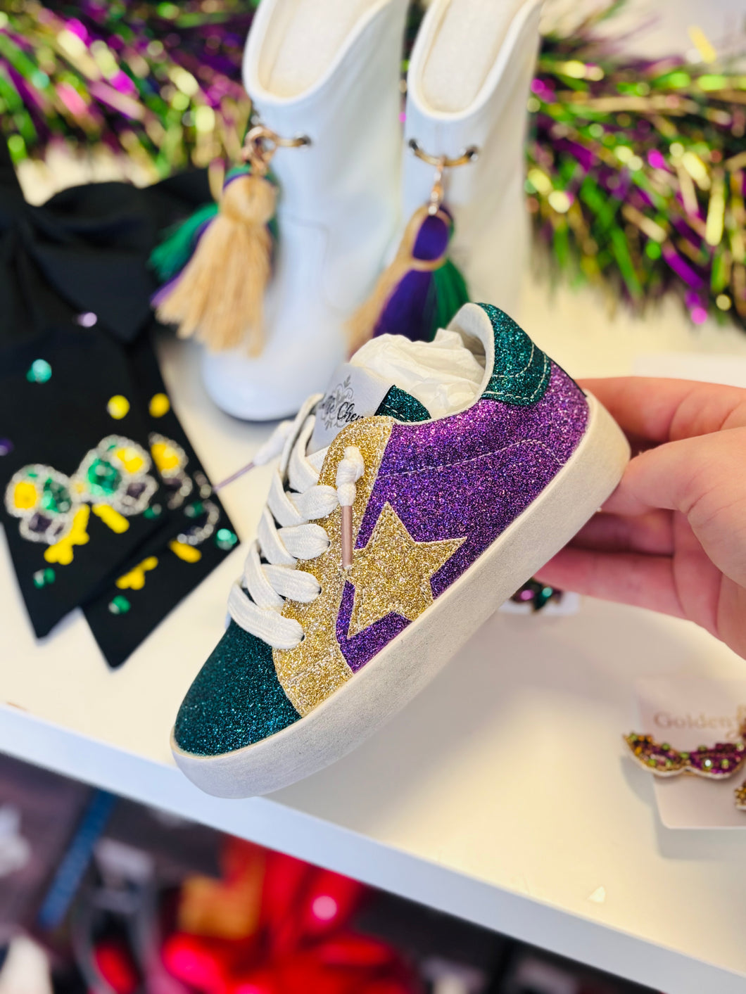 Mardi gras kid sneakers