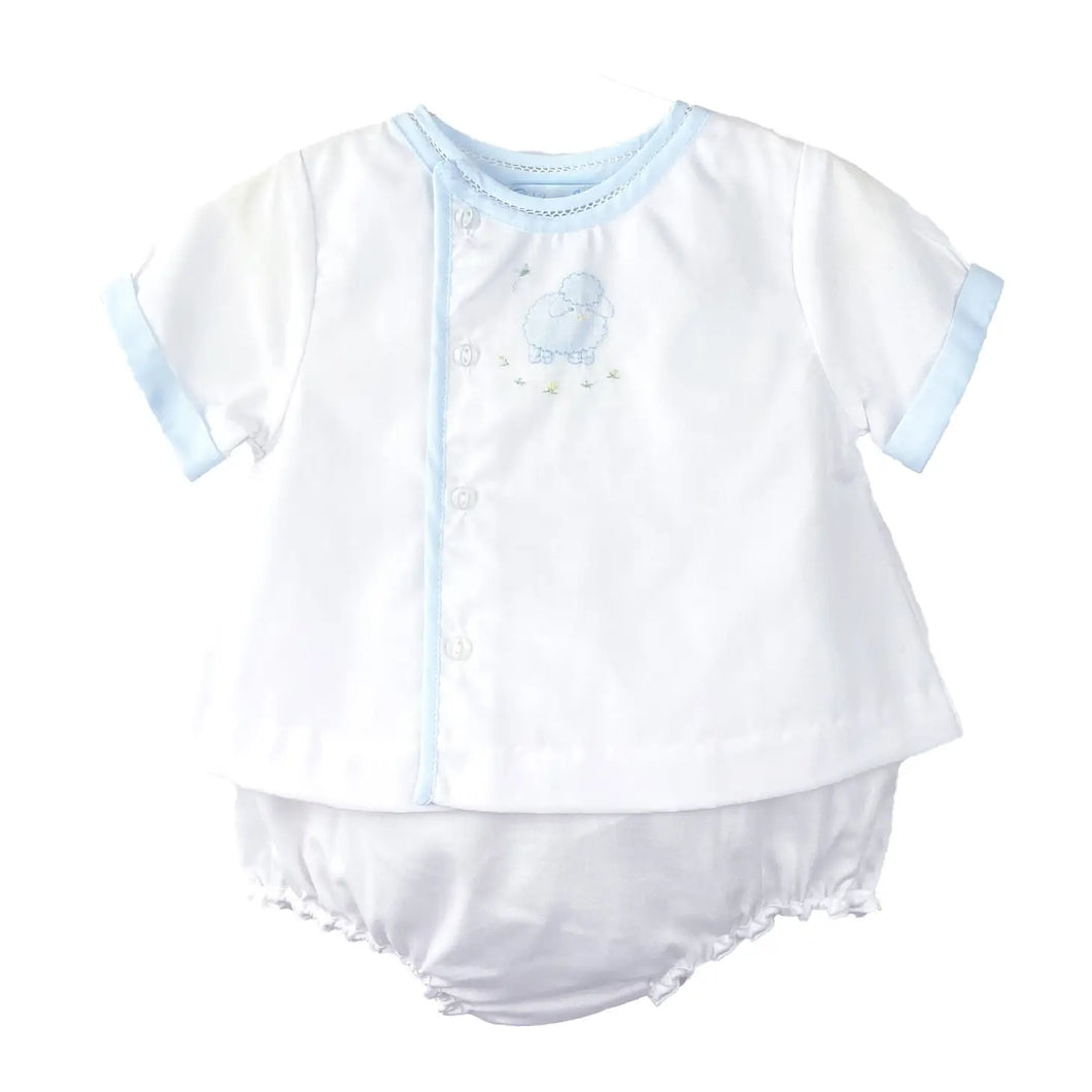 Petit Ami Shadow Stitch Lamb Diaper Set