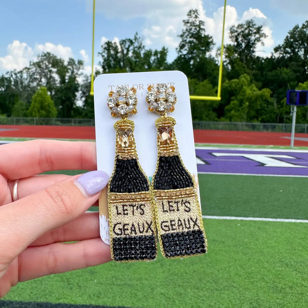 Black and Gold Geaux Bottle