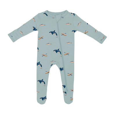 Zippered Footie in Coastline