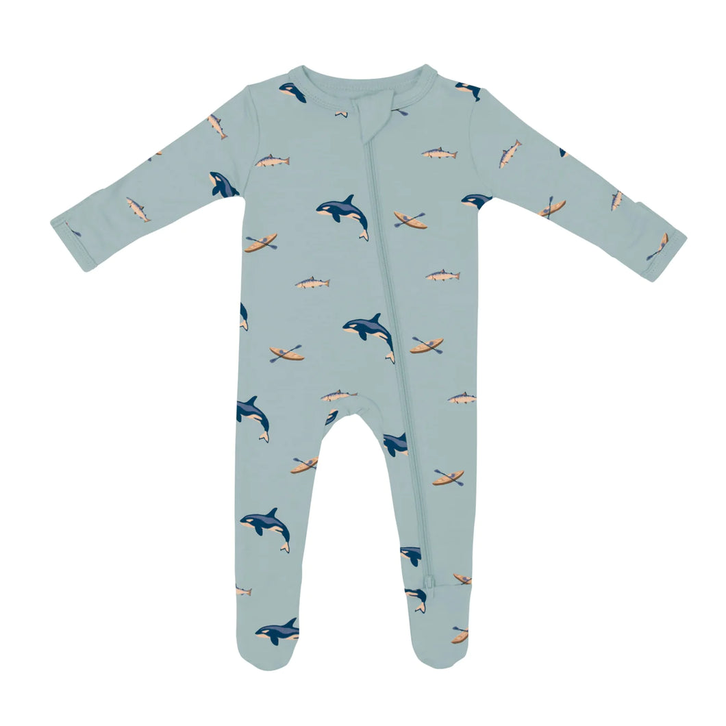 Zippered Footie in Coastline