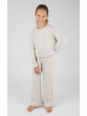 Girls Scuba Side Slit Pullover and Pant Set
