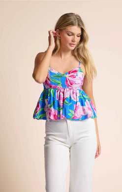 Tween Technicolor Baby Doll Bubble Hem Tank