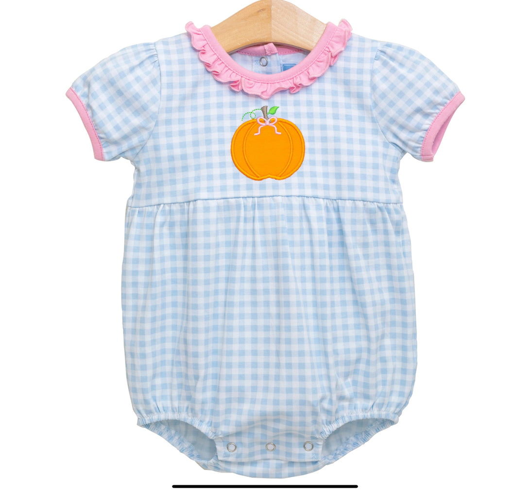 Pumpkin SS Ruffle Bubble