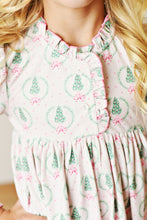 Pink Christmas Tree Bow Butterknit Dress