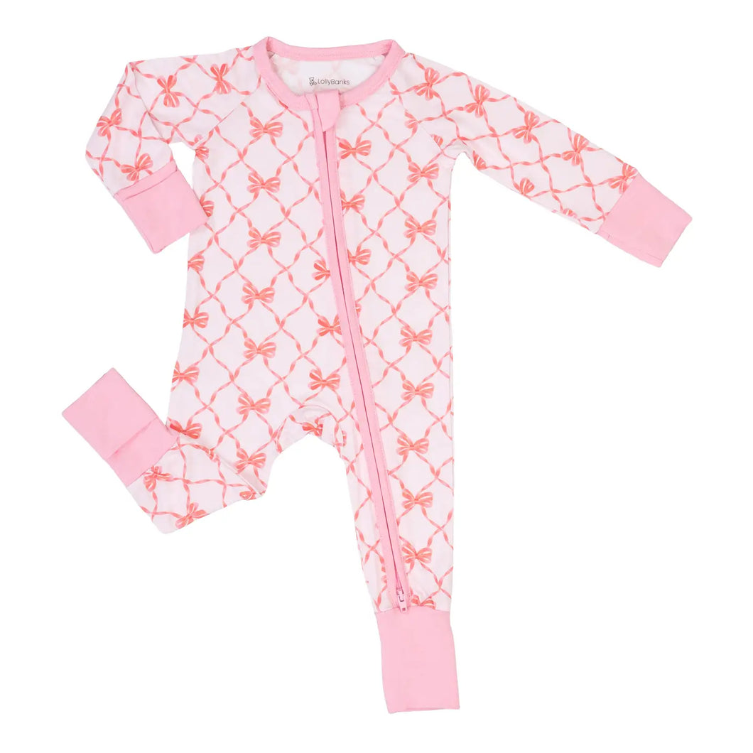 Beautiful  Bows Zipper Pajamas