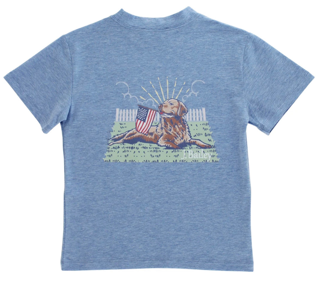 Logo Tee - Retriver on Heathered Blue