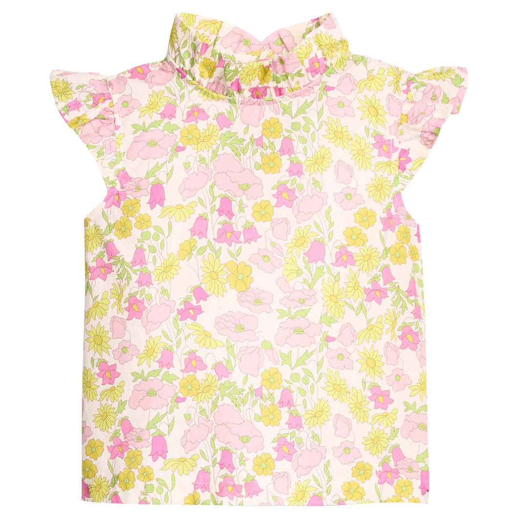 Angel Sleeve Tinsley Top- Bedford Buttercup