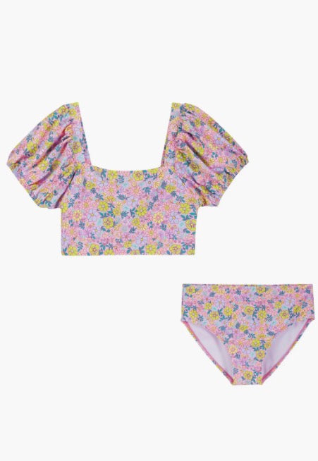 High Waisted Puff Sleeve Bikini