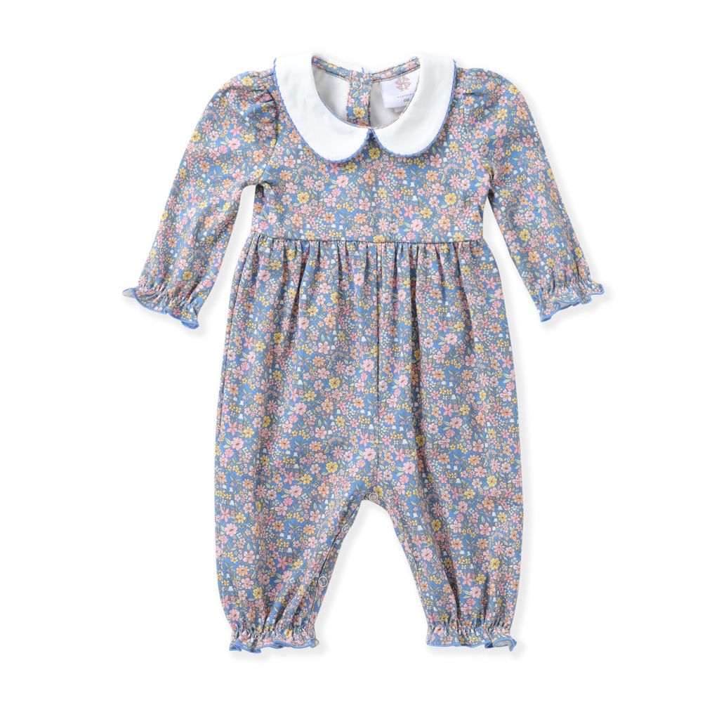 Navy Floral Proper Dress