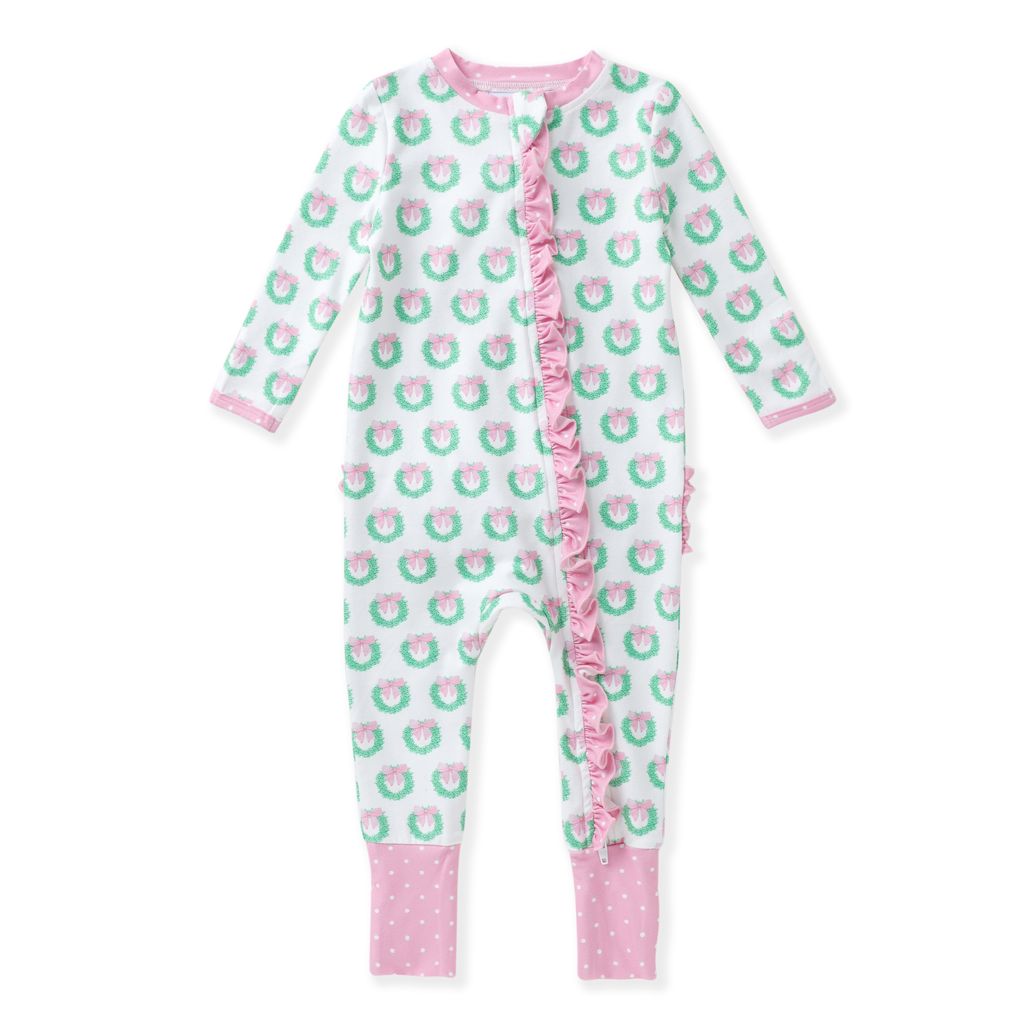Wreath Zip Up Onesie