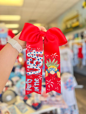 Red White & Blue Painted Bows