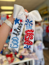 Red White & Blue Painted Bows