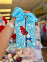 Red White & Blue Painted Bows