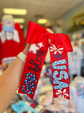 Red White & Blue Painted Bows