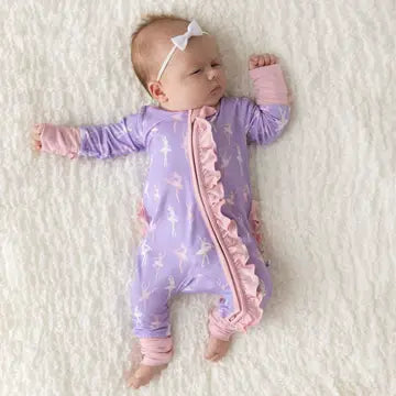 Lillian Ballerina Bamboo Ruffle Convertible Footie