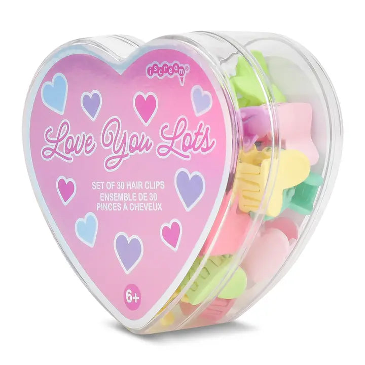 Mini Heart Hair Clips Set