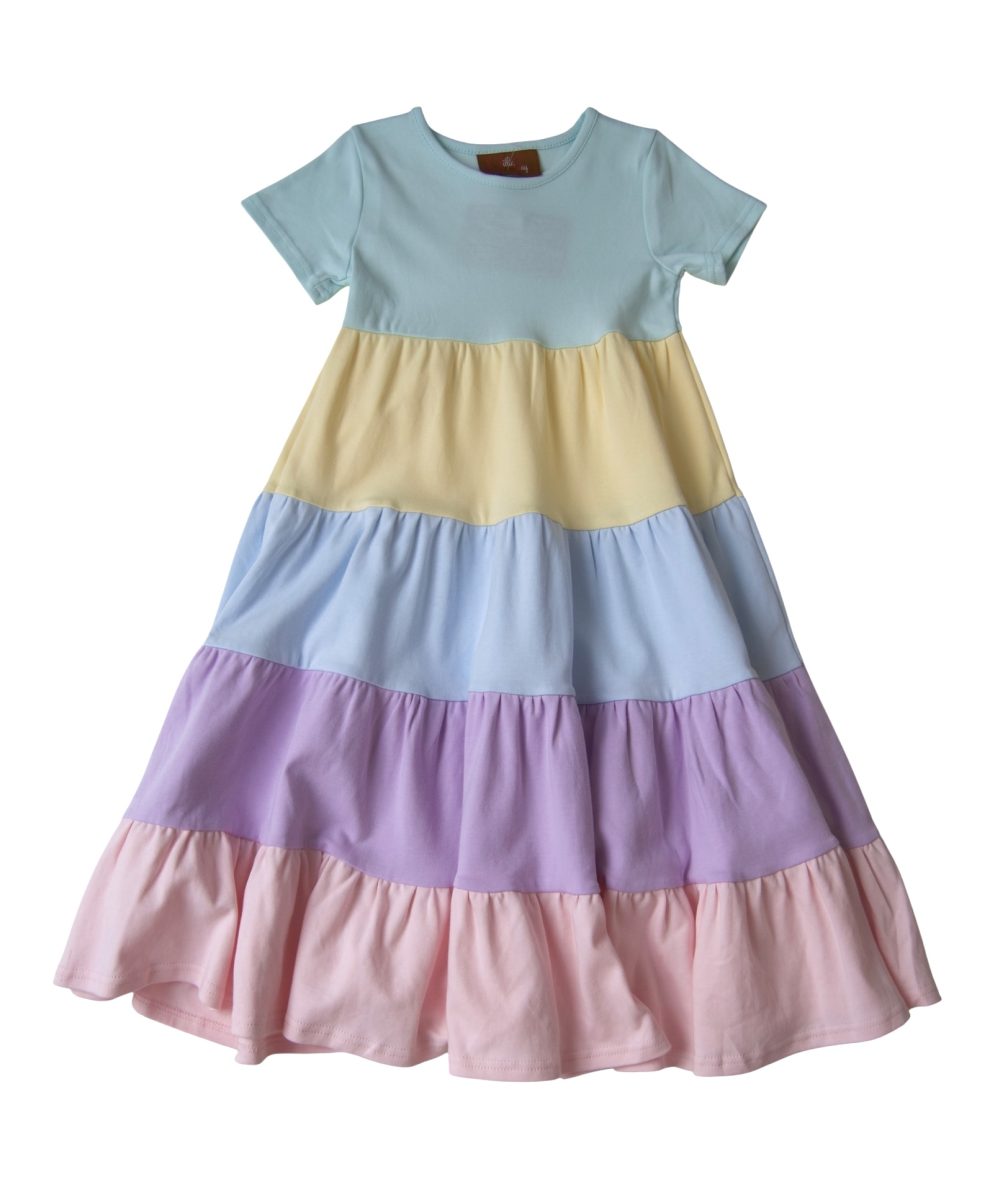 Pastel Colorblock Maxi Dress