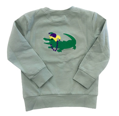Mardi Gras Embroidery Gator Shirt