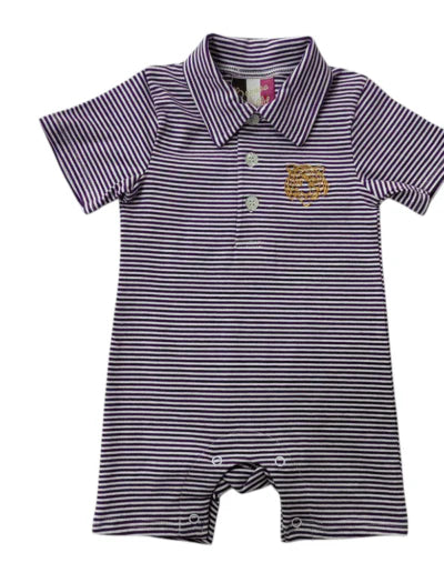 Purple Tiger Boys Romper
