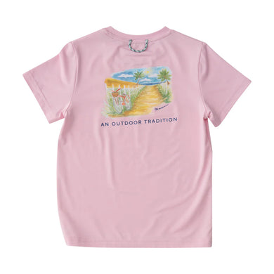 Girls' Short Sleeve Pro Performance Fishing T- shirt - Pink Lady