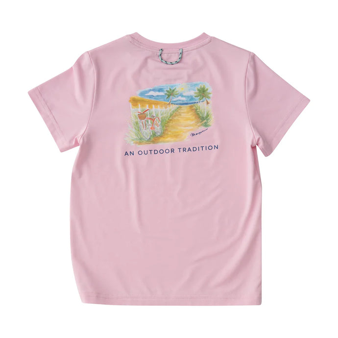 Girls' Short Sleeve Pro Performance Fishing T- shirt - Pink Lady