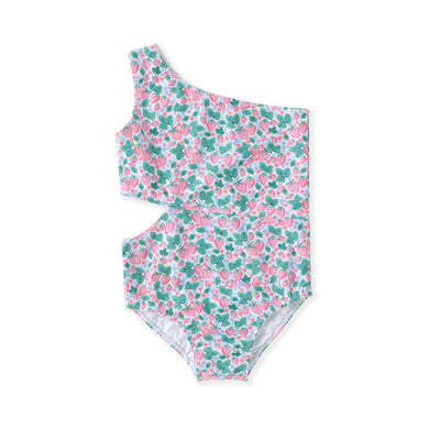 Swoon Kids Berry Fields 1 PC Cut Out Swimsuit, Has removable strap on shoulder